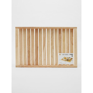 Plateau Khan moderne de 38cm en bois de caoutchouc Plateau à fruits écologique fait à la main pour la cuisine et la maison - Product Image 1
