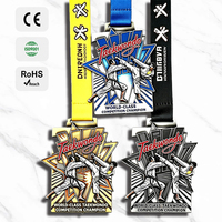 Médailles d'arts martiaux personnalisées en gros, alliage de zinc, relief 3D, médaille de taekwondo, médailles de karaté, judo, médailles sportives en métal personnalisées