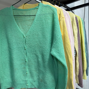 Vêtements d'occasion d'usine : Cardigan fin de seconde main pour <span class=keywords><strong>femme</strong></span>, haute <span class=keywords><strong>qualité</strong></span> en balles, livraison économique vers l'Indonésie - Product Image 5
