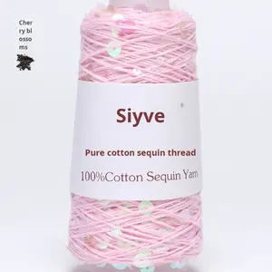 Silk Joy Blended Yarn Factory Vente en gros 3 + 6 bobines <span class=keywords><strong>de</strong></span> fil tricotées à la main avec <span class=keywords><strong>de</strong></span> grandes et petites paillettes Boule <span class=keywords><strong>de</strong></span> fil transfrontalière - Product Image 6