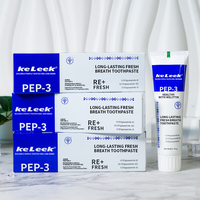 KeLeek Vente en gros PEP-3 avec Mélittine, dentifrice portable nettoyant en profondeur, haleine fraîche longue durée, soin buccal naturel, tube de 100g