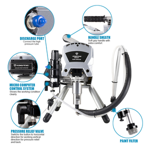 Máy phun sơn không khí RONGPENG R330 1400W, hiệu suất cao, dùng điện, có chân đế, dùng cho gia đình và thương mại - Product Image 6