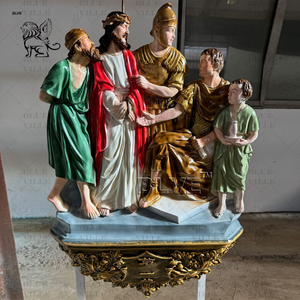 Décoration d'église BLVE, sculpture de Jésus en résine, crucifixion, fibre de verre, 14 stations du chemin de croix FRSD-6711, taille réelle - Product Image 5