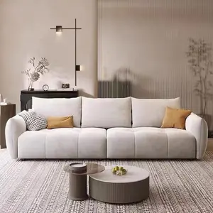 أريكة إيطالية خفيفة مضادة للاحتكاك أريكة فاخرة لغرفة المعيشة ، عينة تبدو غرفة معيشة عصرية بسيطة 2 *
