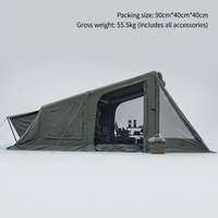 Tente de camping gonflable robuste avec pompe, 6 personnes, imperméable, polyester et coton, abri pneumatique, longueur 550 largeur 280 hauteur 215 cm