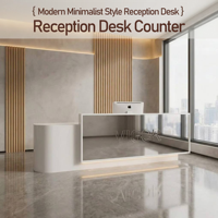Comptoir de réception en acier inoxydable, petit bureau de luxe pour salon, magasin de vêtements, comptoir de caisse, bureau de réception pour entreprise de salon de beauté