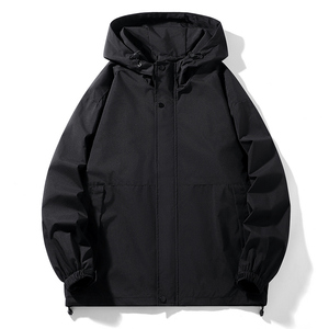 Veste coupe-vent homme nouvelle collection Printemps 2025, simple, à capuche, longue, hiver, confortable, respirante, anti-tendance, style utilitaire, coupe ample - Product Image 5