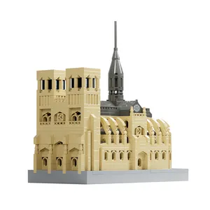 Kiến trúc thế giới Notre Dame tháp Eiffel Big Ben Colosseum micro kim cương xây dựng khối thiết lập tự làm đường phố xem Mô hình tương thích