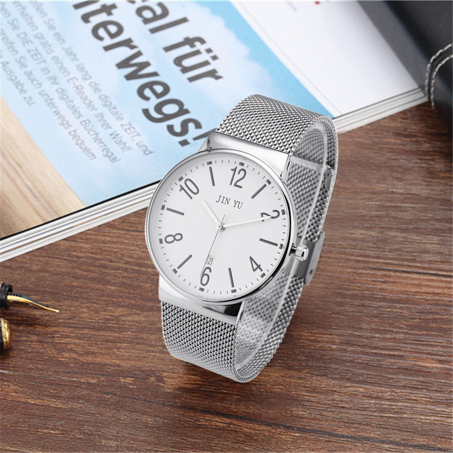 Luxury Stainless Steel Mesh Watches for Men OEM Available