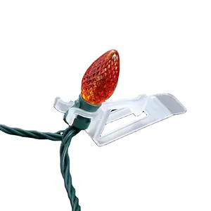 Waterproof Plastic All-in-One Clip For C7/C9 String Lights White Lighting Accessories For Valentine's Xmas Decoration