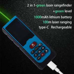 Màu xanh lá cây laser biện pháp với giọng nói phát sóng, Crossline laser laser kỹ thuật số đo khoảng cách mét với pin sạc - Product Image 5