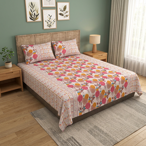 Parure de lit en coton imprimé déstockage, respirante toutes saisons, drap et taie d'oreiller pour usage domestique - Product Image 3