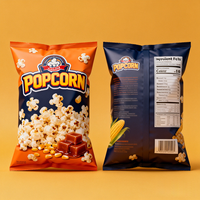 Sacs en plastique laminés personnalisés à fermeture arrière pour emballages de snacks, de chips, de pop-corn et de croustilles