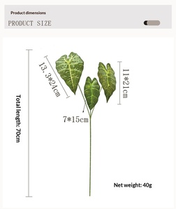 Venta al por Mayor <span class=keywords><strong>de</strong></span> Tallos <span class=keywords><strong>de</strong></span> Vegetación Tropical Artificial, Hojas <span class=keywords><strong>de</strong></span> <span class=keywords><strong>Alocasia</strong></span>, <span class=keywords><strong>Oreja</strong></span> <span class=keywords><strong>de</strong></span> <span class=keywords><strong>Elefante</strong></span>, Calathea y Taro, Colores Mixtos, Decoración para el Hogar, Centro <span class=keywords><strong>de</strong></span> Mesa - Product Image 4