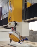 Sierra de corte de puente de 4 ejes CNC Router 4+3, maquinaria cortadora de piedra para mármol, granito y azulejos, con motor de 15KW, caja de cambios, rodamientos y bomba de engranajes