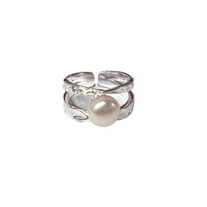Anillo de perlas naturales en capas, plata de ley S925, engaste en bisel, diseño minimalista para mujer, uso diario. - Product Image 5