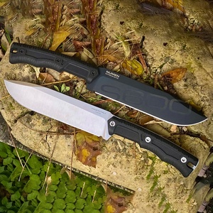 Couteau de survie tactique personnalisable OEM de qualité DIY, manche en bois, lame droite en acier inoxydable, pour la chasse - Product Image 1