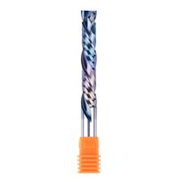 Fraise à compression spirale CNC TAC Extreme, outil ultra-résistant, revêtement Nano Bleu, en carbure de tungstène, 45° hélice, coupe descendante, OEM, haute dureté