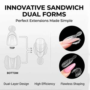 Formas para Extensión de Uñas Postizas, <span class=keywords><strong>Diseño</strong></span> Innovador en Forma de Escalera, Forma Ovalada de Plástico, <span class=keywords><strong>Diseño</strong></span> de Punta de Dedo, Extensiones de Uñas en Capas, <span class=keywords><strong>Manicura</strong></span> - Product Image 4