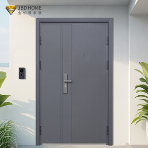 Portes <span class=keywords><strong>d</strong></span>'<span class=keywords><strong>entrée</strong></span> doubles de sécurité modernes pour maisons, en aluminium blindé avec fonction antivol pour villas - Product Image 1