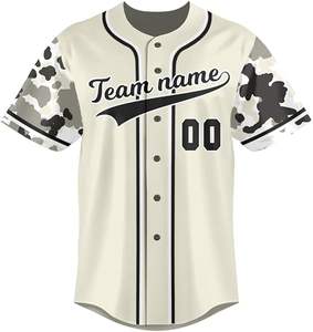 Conjuntos de Camisetas de Béisbol Americanas Personalizables con Nombres, Logotipos, Números de Equipo, en Blanco, Transpirables, que Absorben la Humedad, 100% Poliéster Digital - Product Image 1