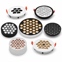Plafonnier LED rond anti-éblouissement en nid d'abeille 5W/25W, encastré ou à montage en surface, spot commercial intérieur