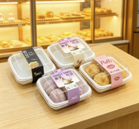 Scatola Trasparente Quadrata Antiappannamento in PET Monouso per Confezionamento Sicuro di Alimenti e Torte