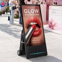 Écran publicitaire 32-55 pouces, alimenté par batterie, pliable, étanche IP65, pour supermarché, métro, 2000lm, haute luminosité, Android