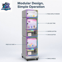 Machine à griffes 2-en-1 à monnayeur, distributeur de prix, combo d'arcade commercial, cadeau promotionnel à vendre