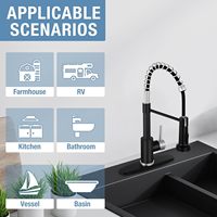 Robinet de cuisine moderne en acier inoxydable, monocommande, finition nickel brossé, céramique, rotation à 360 degrés, flexible, montage sur plan, garantie 5 ans