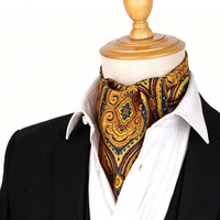 Britische Retro Ascot-Krawatte für Herren, Breite Bedruckte Schals, Luxuriöse Hochzeits- und Abendaccessoires für Bräutigam und Trauzeugen
