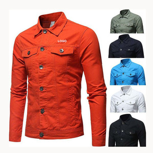 Nuova giacca di <span class=keywords><strong>jeans</strong></span> da esterno in cotone da <span class=keywords><strong>uomo</strong></span> Casual tinta unita giacca monopetto da Cowboy Streetwear giacca di <span class=keywords><strong>jeans</strong></span> primaverile da <span class=keywords><strong>uomo</strong></span> - Product Image 2