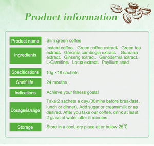 Poudre de café vert minceur instantanée de qualité supérieure, marque privée, contrôle du poids, 180g, pour adultes, OEM/ODM - Product Image 4