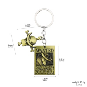 11 styles de bijoux en métal pour femmes et hommes, WANTED 1 PIECE, 3 milliards, Luffy, Nami, Zoro, Ace, Chopper, Law, Sanji, porte-clés en alliage, anime - Product Image 2