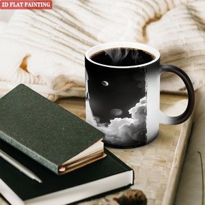 Mug à sublimation personnalisé avec photo artistique, noir givré, 11 oz, céramique, tasse magique activée par la chaleur - Product Image 3