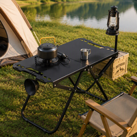 Table tactique légère, portable, pliable pour l'extérieur, avec plusieurs trous de suspension pour le camping, le pique-nique, la randonnée, le barbecue, pliable