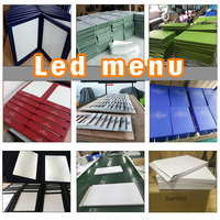 Menu de restaurant personnalisé avec impression, panneau de menu rétroéclairé par LED, dossier de menu, affichage de la nourriture, menu numérique portable à trois volets