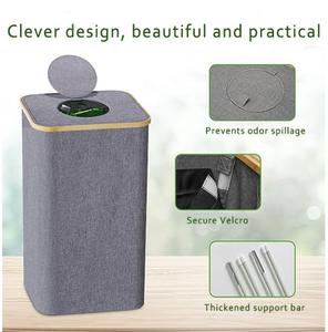 Bamboo Black Deposit Bottle Container Storage Basket Recycling <strong>Bin</strong> Bottle Collection with Carry Bag for Empty Flip Top Design - Product Image 6