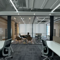 Interior Sliding Glass Door System Room Divider Partition Modern Office Commercial Glass Partition Wall for Fit Out