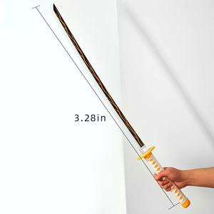 Épée Nichirin de <span class=keywords><strong>Zenitsu</strong></span> Agatsuma, <span class=keywords><strong>Katana</strong></span> sans lame pour cosplay, unisexe, pour les 5 ans et plus - Product Image 5
