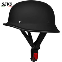 Casque demi-face rétro vintage de style allemand en ABS toutes saisons avec boucle à dégagement rapide certifié DOT/ECE pour Cruiser Chopper Moto