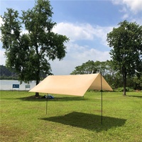 MCETO Extérieur Léger 190T Argent Revêtement Camping Tarp 3X3M Hamac Pluie Mouche Étanche Abri Flysheet Pare-Soleil