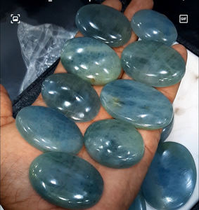 Natural IGI Certified Smooth Loose Oval <b>Aquamarine</b> 25mm-40mm Cabochon Gemstone for Christmas Jewelry - Product Image 1
