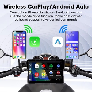 Écran portable pour <span class=keywords><strong>moto</strong></span> de 5 pouces, CarPlay, écran tactile Bluetooth, navigation <span class=keywords><strong>GPS</strong></span>, CarPlay avec support antivol - Product Image 2