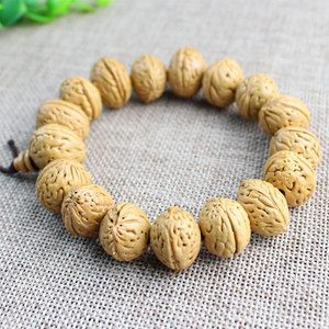 Pulsera de Piedras de Durazno, 14 Cuentas, Aprox. 13-15mm, Estilo Étnico, Joyería para Ceremonias Religiosas, Origen Hangzhou - Product Image 3