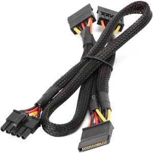 Pcie-e 5 Pin maschio a 3 cavi di alimentazione modulari femmina adattatore PSU cavo con manicotto per OCZ <span class=keywords><strong>ZT</strong></span>/GreatWall 34 pollici - Product Image 1