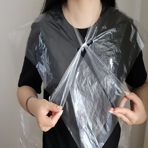 Mantella <span class=keywords><strong>da</strong></span> Barbiere Trasparente Impermeabile Monouso Grande per Salone, Grembiule per Taglio e Styling dei Capelli - Product Image 5