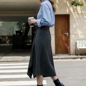 <span class=keywords><strong>Falda</strong></span> Midi de Pana <span class=keywords><strong>con</strong></span> Cintura Alta y Corte en A para Mujer, Color Verde Oliva Sólido, Informal, <span class=keywords><strong>con</strong></span> Bolsillos - Product Image 1