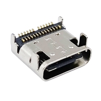 Port Pengisian Daya USB Female Grosir Pabrik, Soket Konektor Tipe C Female 2P 4P 6P 16P 24P Tipe SMT di Atas Papan, Kecepatan Transfer Tinggi