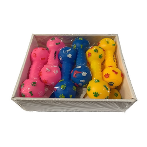 Dog Toy Chew Stick For Pets 12Pcs Colorful Dumbbell Shape With Paw Print Design Pet Training Gift - Product Image 2